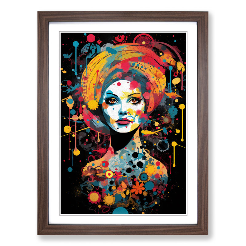 Cancer Zodiac Pop Art - Framed Print, Walnut Framed, 34cm H x 25cm W x 2cm D