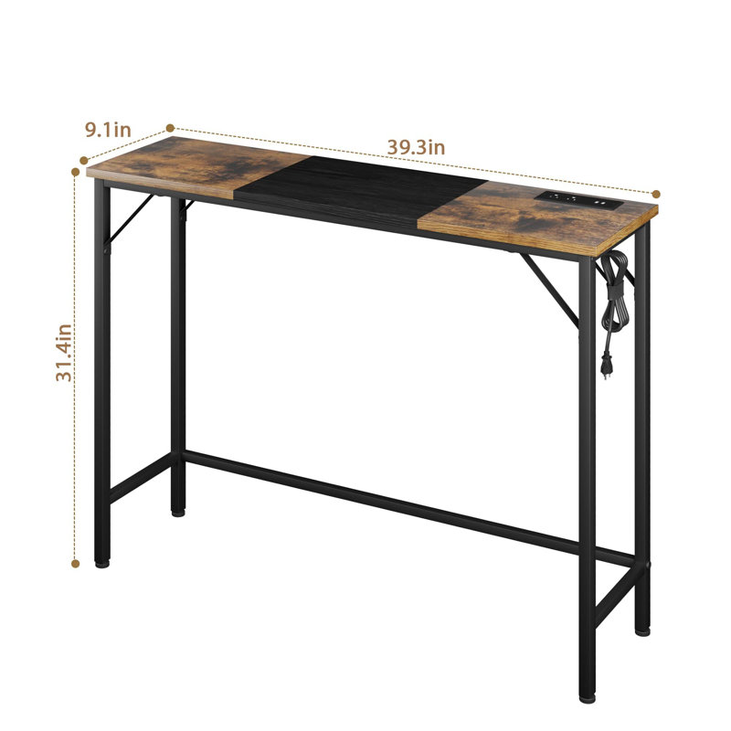 Afnan 39.3'' Console Table, Brown