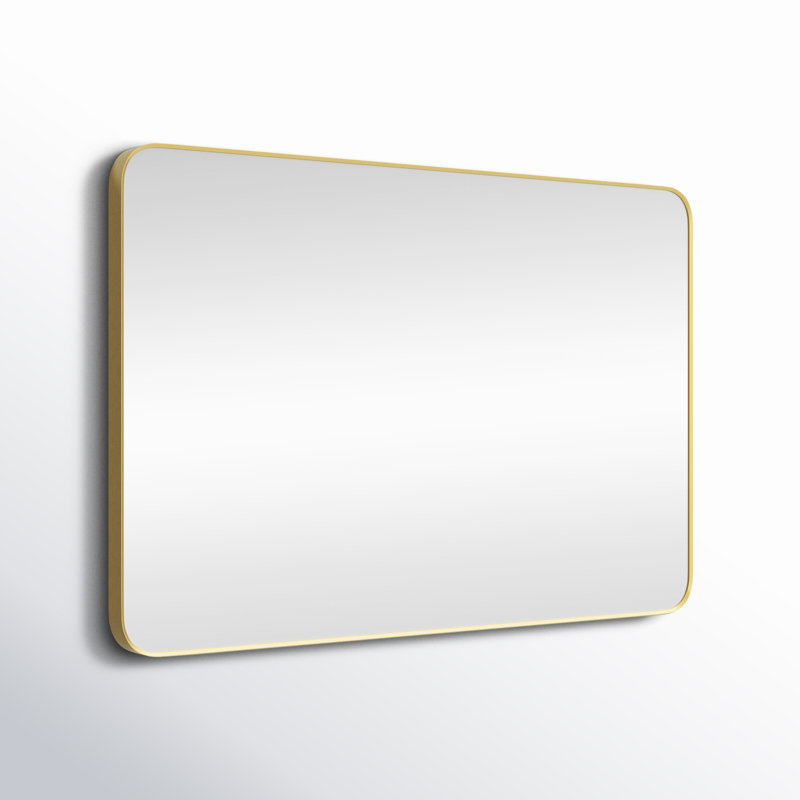 Markhai Aluminium Rectangle Mirror, Brushed Gold, 48'' x 32''