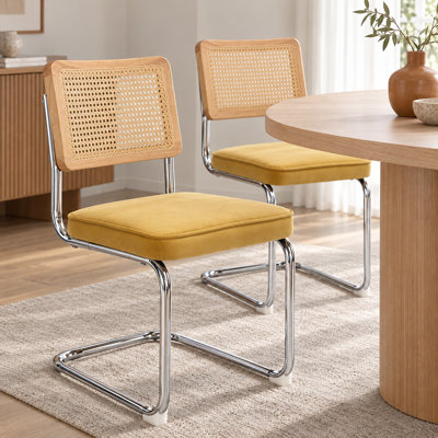 Ensemble de 2 chaises d'appoint en velours Breuer