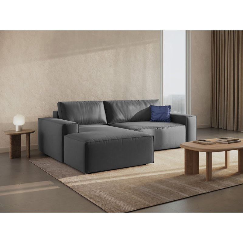 Alisbha 3 Seater Velvet Sofa Bed, Grey