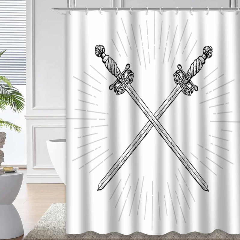 Rideau de douche Ornate Sword, L 72 po x l 84 po