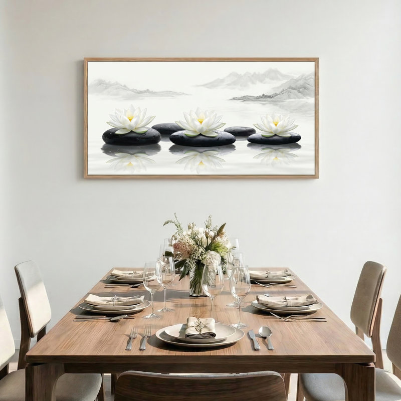 «Water Lily», reproduction d'art sur toile encadrée de 1 48 po x 24 po, 48 x 24 pouces