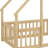 Playhouse Style Floor Bed with Protective Fence and Safety Guardrails-280537395