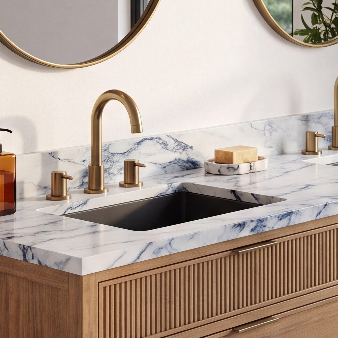 Quartz Composite Vanity Sink, Black