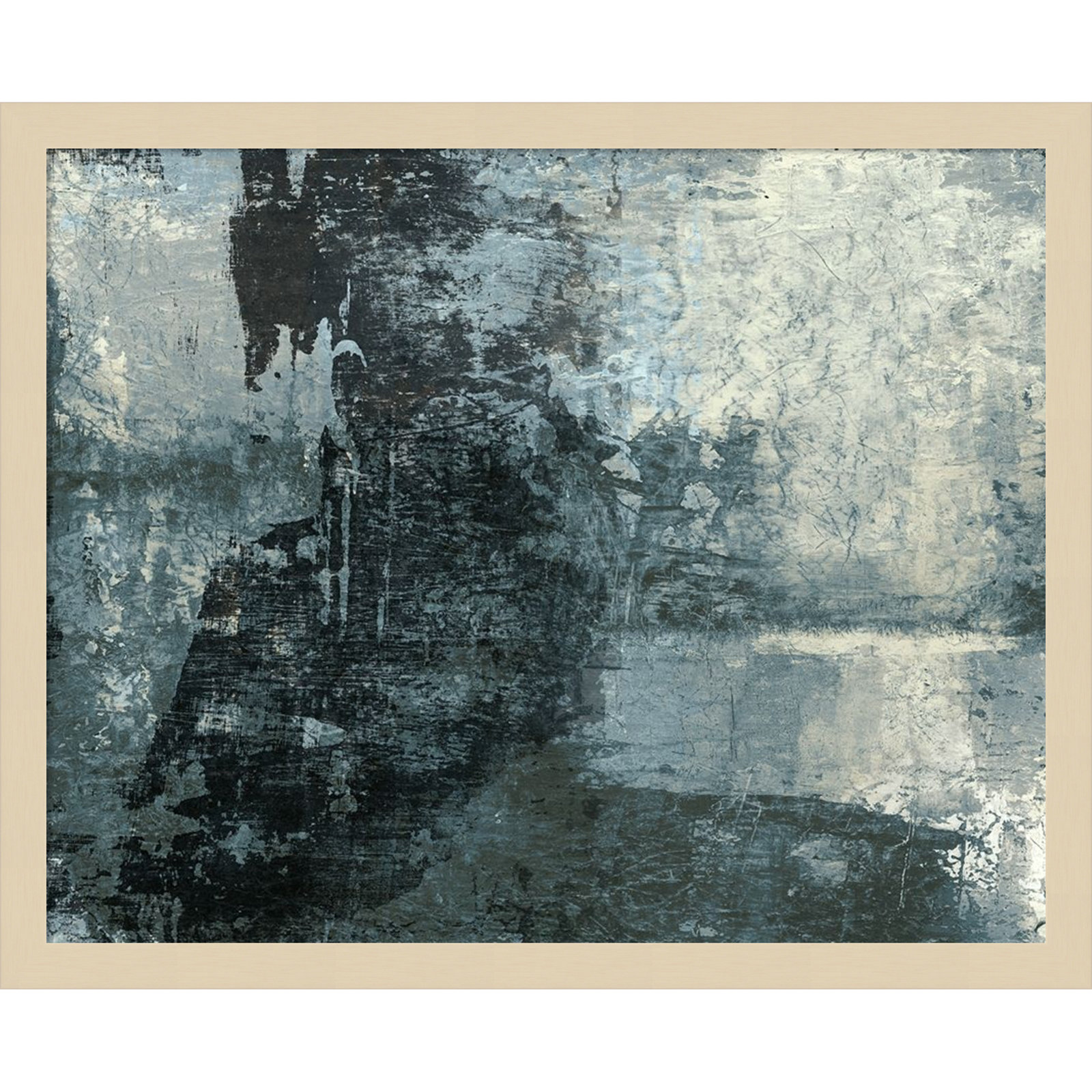 Fresno "Black and Grey and Blue III" Print, Brown, 17" H x 21" W