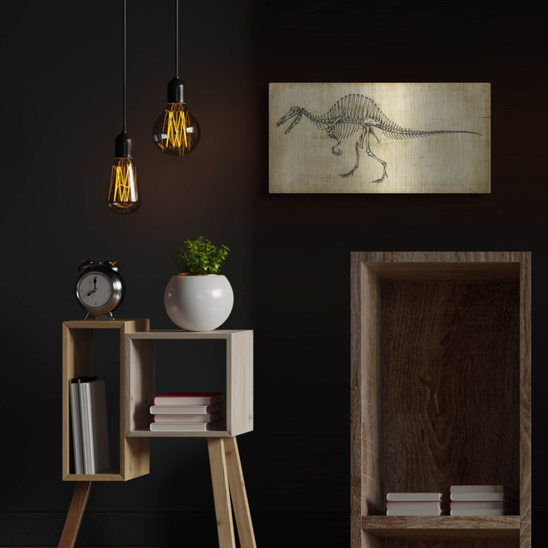 «Spinosaurus Study» par Ethan Harper, art luxueux en métal «Spinosaurus Study» par Ethan Harper, H 12 po x l 24 po