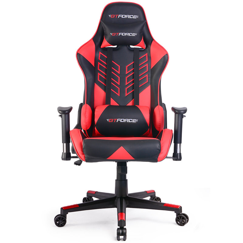 Brayden Studio Forde Reclining Faux Leather PC & Racing Game Chair, Red/Black Faux Leather