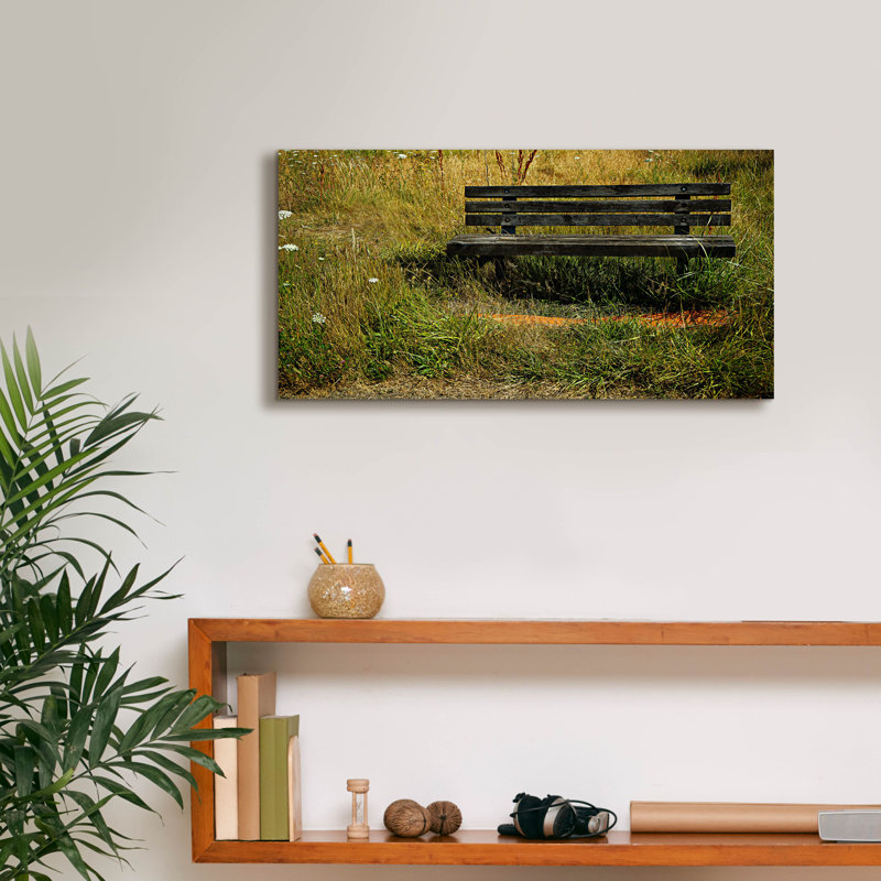  'Forgotten Bench' by Dante Plata Canvas Wall Art, 24" x 12"