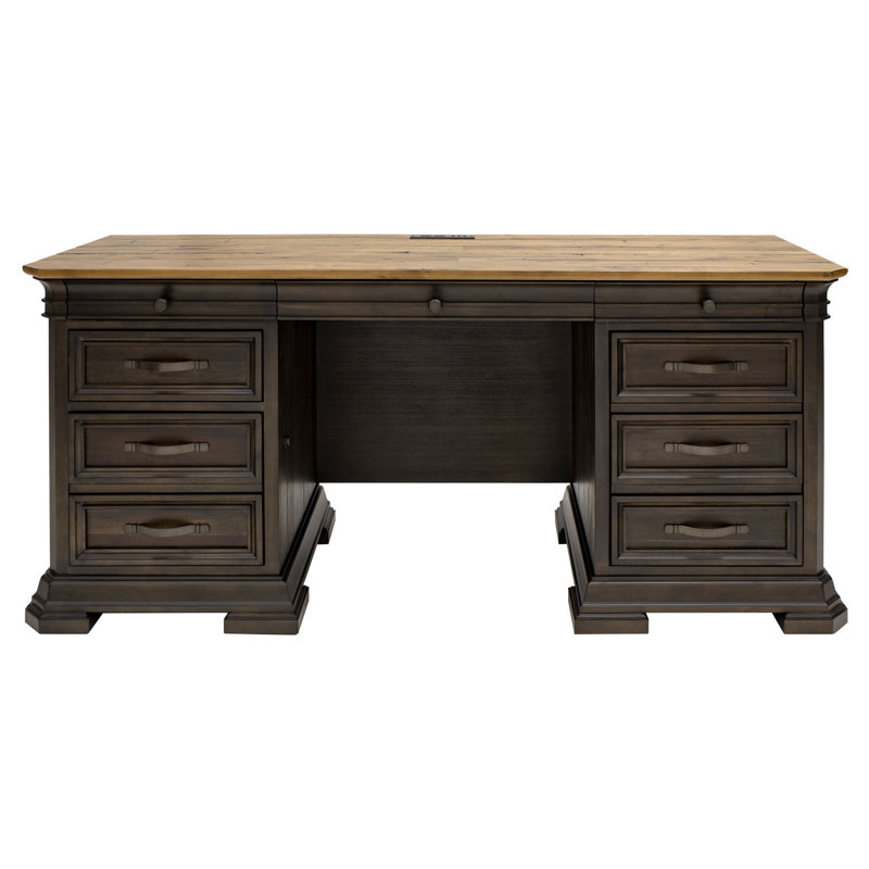 Shaan Executive Desk with Built-In Electrical Outlet