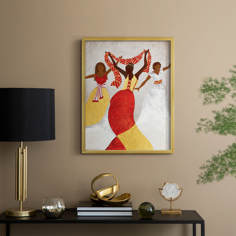 Golden Rhythm Framed Print - Solid Wood, 30" H x 24" W, Gold