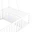 Lit simple en métal avec clôture, bureau et rangement - Espace blanc étincelant pour-120878789
