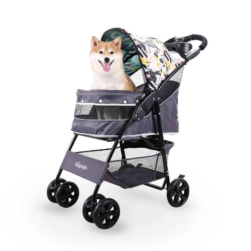 Mint Green Lightweight Covered Pet Stroller for Small Breeds