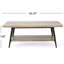 Élégante table basse grise Canyon avec tablette de rangement fonctionnelle, plateau moderne et tablette supplémentaire
