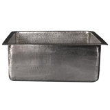 20" Rectangle Hammered Copper Kitchen/Bar/Prep Single Basin Sink in Nickel