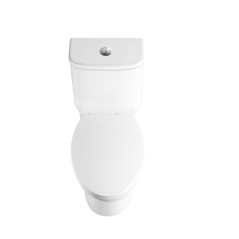 Dual Flush 1.1/1.6 One Toilet With 17 - Inch Height Comfort Seat, Rimless Siphon Technology, 360 Wash, Soft Close Gloss White For Bathroom, 12 Inch Rough In Design Modern Tornado Flush, Chair Seat At