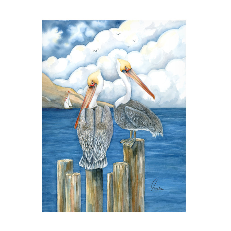 Art sur toile, "Pelicans Paradise on Canvas" par Tracy Miller, H 32 po x l 24 po x P 2 po