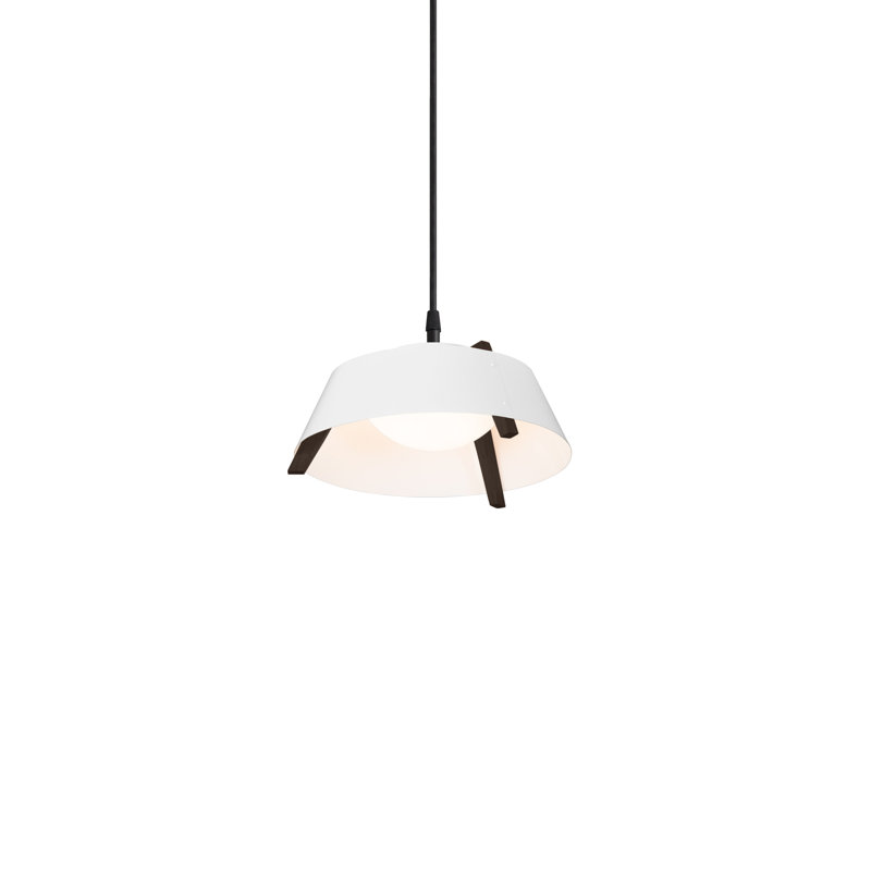 Casia 1 - Light LED Pendant, Dark Stained Walnut, Gloss White, 2700