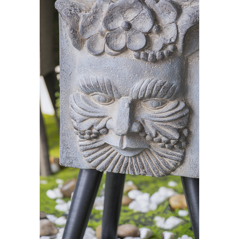 Statue grecque avec pieds et jardinière - paquet de 17,6 lb gris 11,4 po x 13 po x 22,4 po avec oxyde de magnésium 22,4 po de hauteur 13 po x 11,4 po pour l'extérieur et le patio