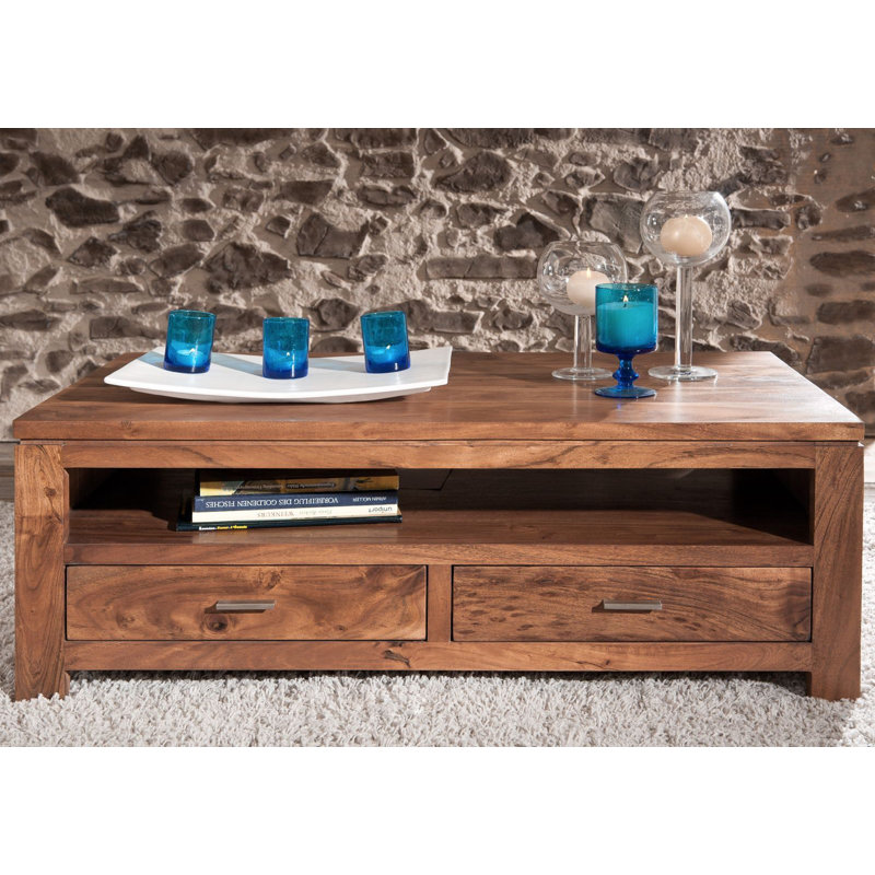 Shaman Solid Wood Trestle Coffee Table with Storage