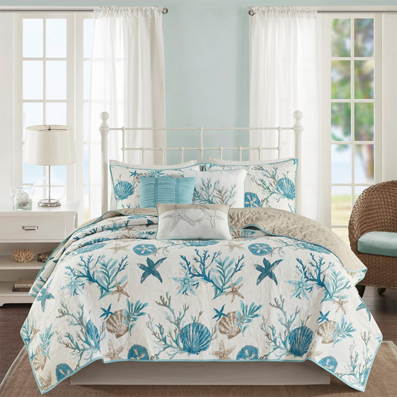 Ensembles de literie en coton de qualité supérieure pour lit double, grand confort côtier moderne