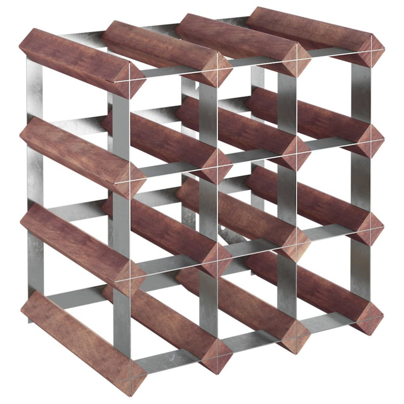 Bolden 12 Bottle Solid Wood Floor Wine Bottle Rack in Brown, Brown
