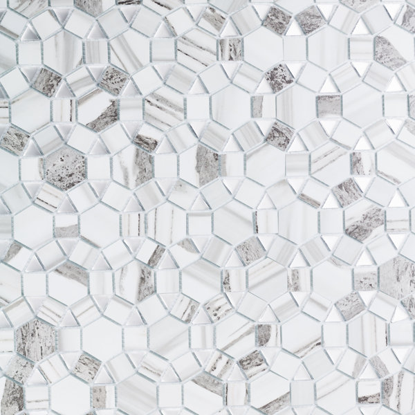 Art Deco 3.5 x 4.5 Glass Cobblestone Deco Mosaic Tile