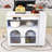 Modern Rolling Kitchen Island Cart with Built-in Charging Station, LED Lighting and Ample Storage-1481230228