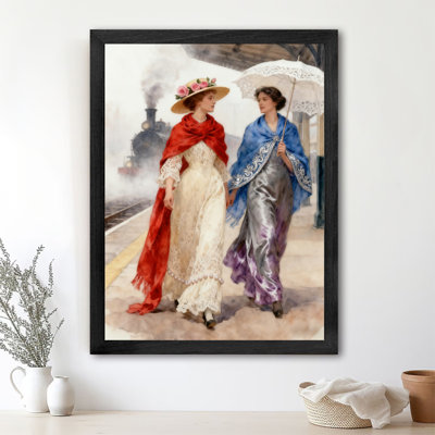 Reproduction d'art encadrée noire rétro élégante