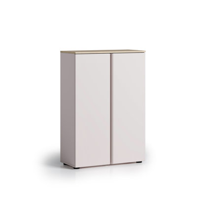 Milano Modern High Gloss White Storage Cabinet 2 Door — Made in Italy - Lacquer Accent Cabinet for Hallway & Living Room