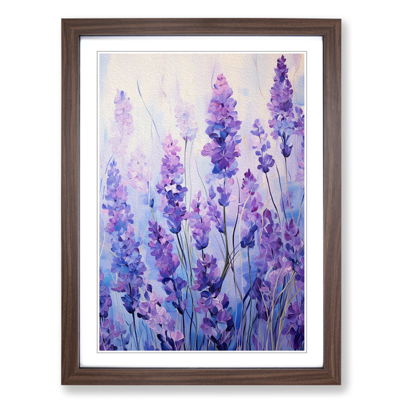 Lavender Flower Abstract - Framed Print, Walnut Framed, 64cm H x 46cm W x 2" D