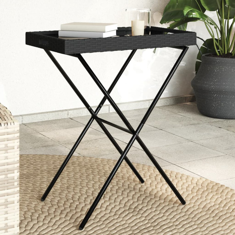 Airliah 65cm Rectangular Portable Folding Table, Black