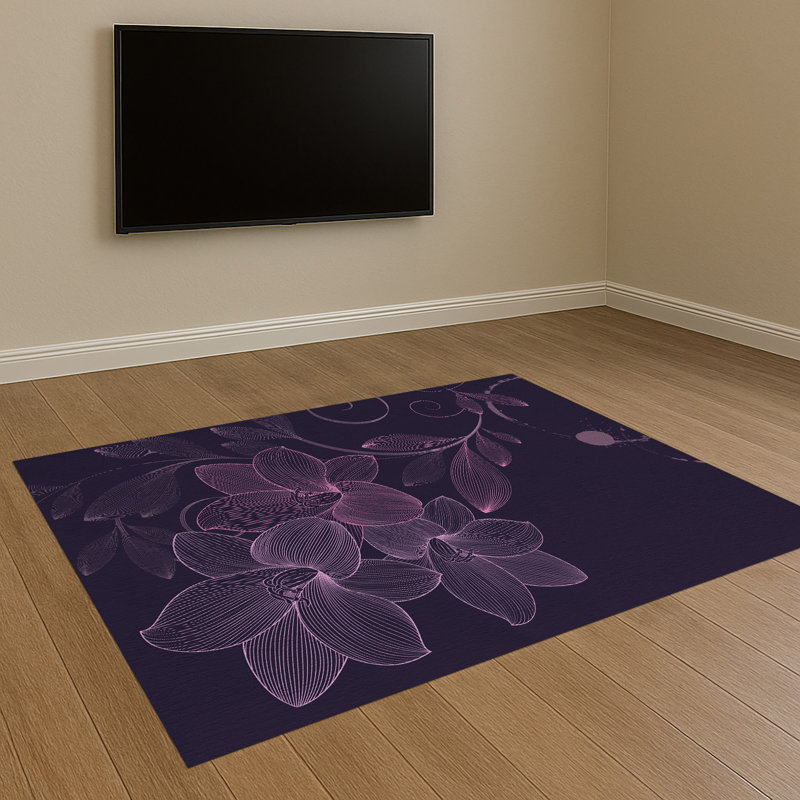 Floral Area Rug, Rectangle 140 x 200 cm