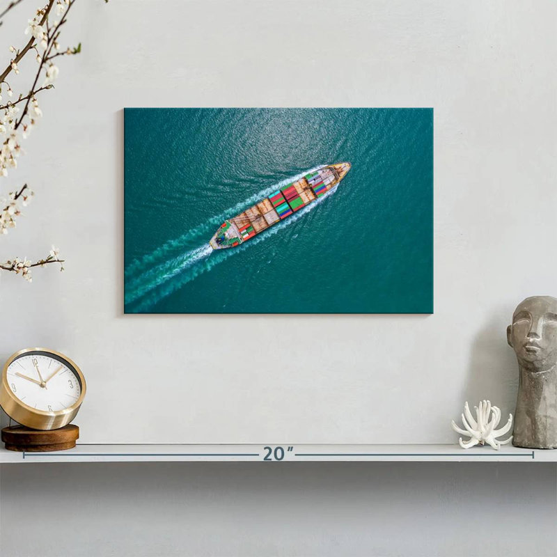Mehar Ship On Ocean, 8" H x 12" W