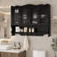 Armoire de rangement murale 39,37 "à 4 portes et 2 niveaux avec support ouvert pour salle à manger-133356513-133356517