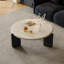 Table basse ronde en bois massif de style ancien-110440243-110440245