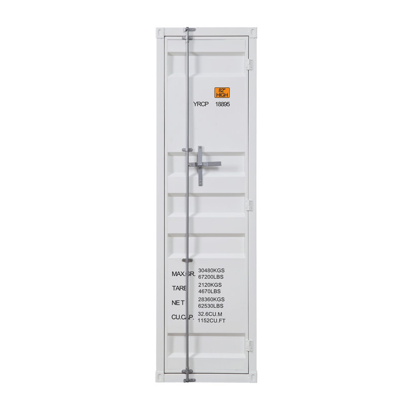 Garde-robe avec serrure de contenant pleine longueur, Blanc