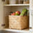 1 Piece Bohemian Style Kitchen Rattan Basket With Handle, Ginger, Garlic, Potato And Other Kitchen Items Storage Basket, Home Kitchen Decorative Items