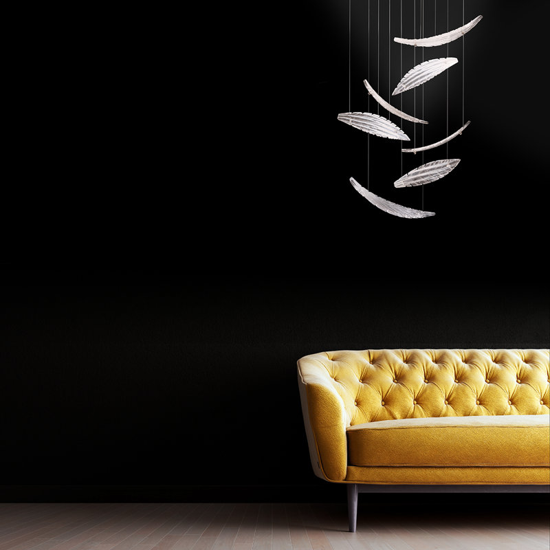 Elevate 3 - Light LED Unique/Statement Pendant, Gold, Translucent