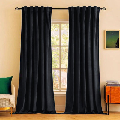 Rumson Crushed Velvet Eyelet Sheer Curtains Pair