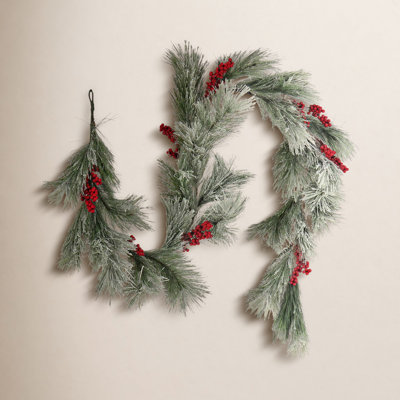5" Frosted Pine Berry Christmas Garland