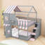 Lit superposé double au-dessus de double avec escalier de rangement et rangement-129235047