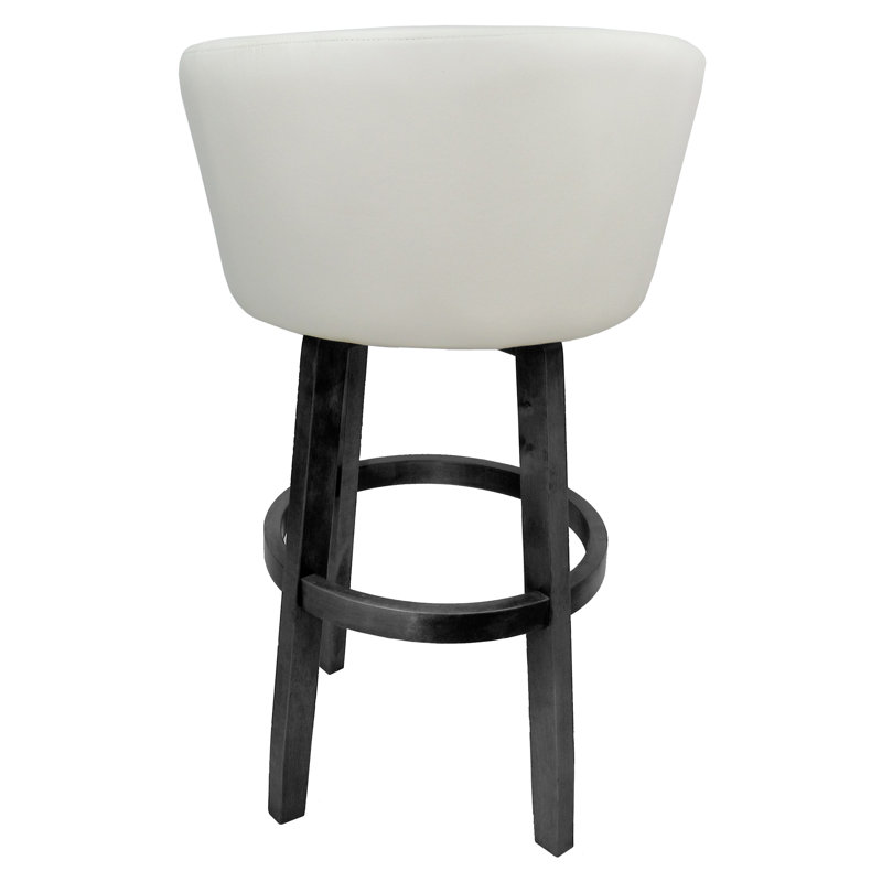 Tabouret pivotant Chetan, Blanc, Tabouret de bar (hauteur de siège 30 po)