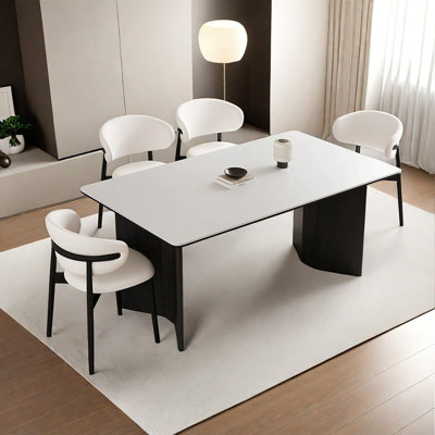 Modern Italian minimalist rock plate dining table