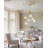 6 - Light Dimmable Sputnik Modern Linear Chandelier with White Glass Shade-1982806151