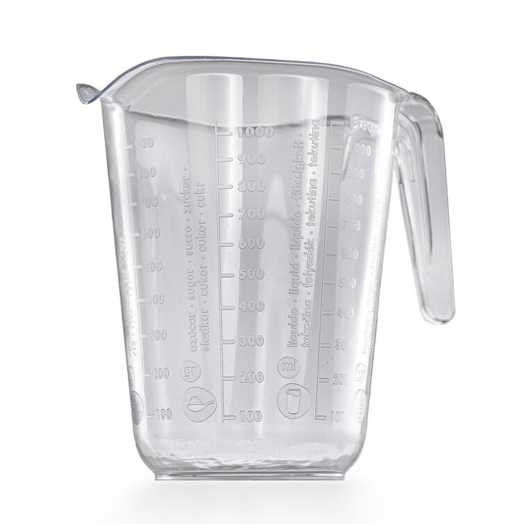 Messbecher 1L Kunststoff Transparent Messkanne Füllvolumen 1 Liter Literbecher