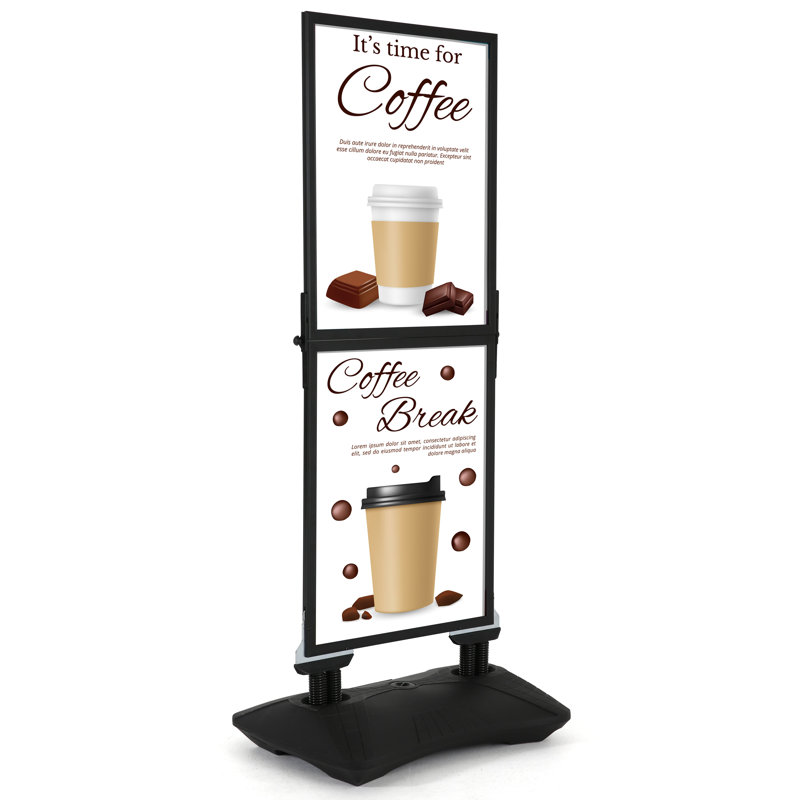 Black Aluminum Double-Sided Outdoor Pavement Sign Holder