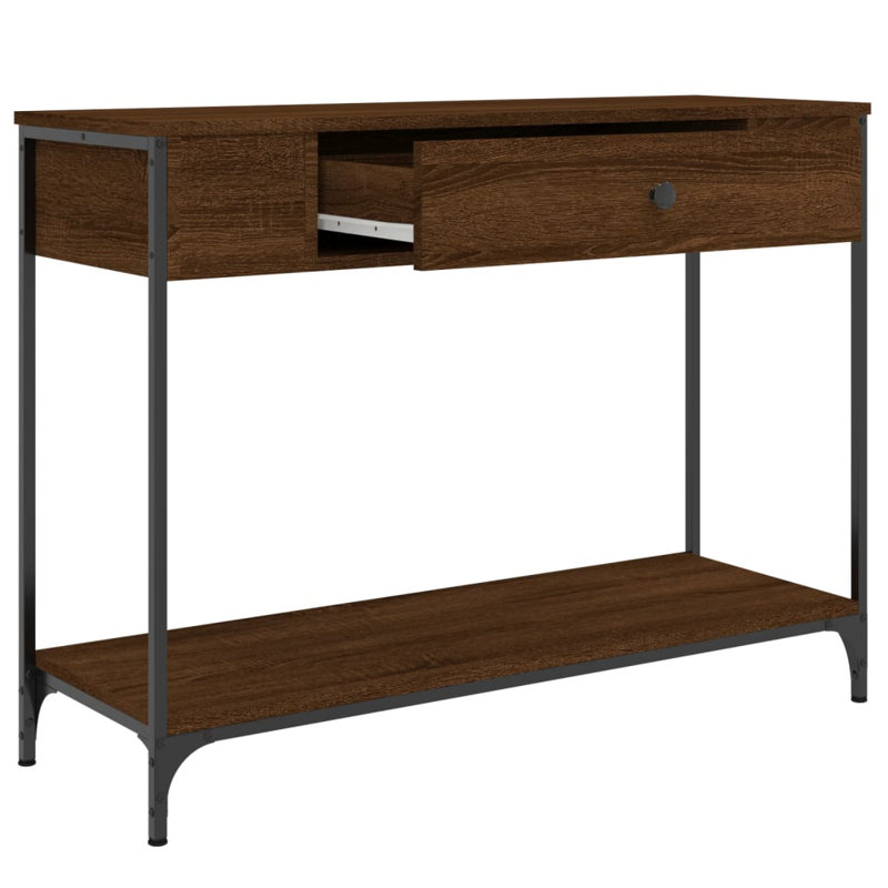 Console Table, 75cm H x 100cm W x 34.5cm D, Brown Oak