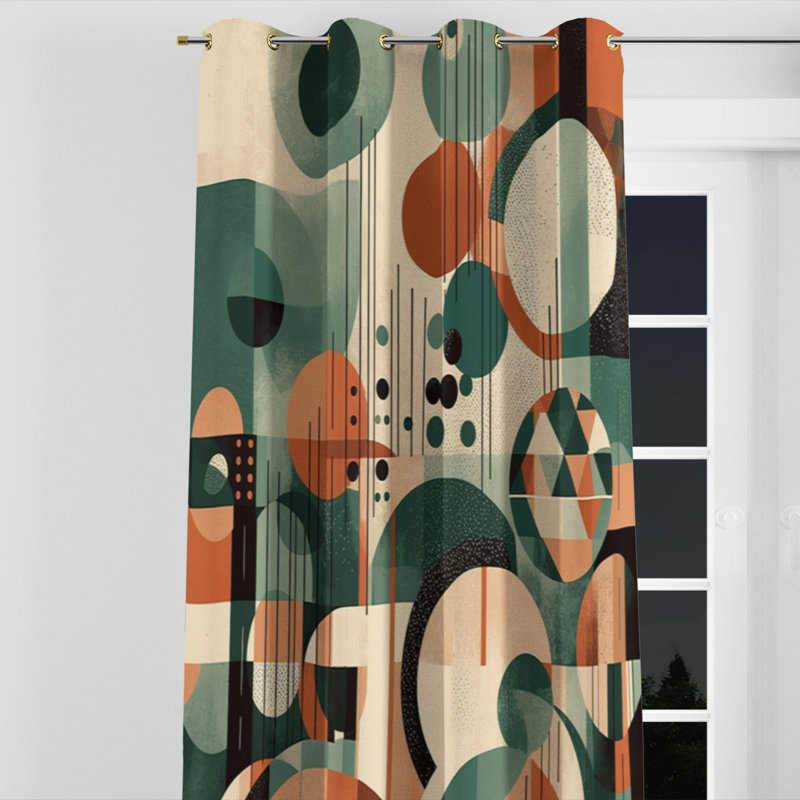 Debord - Modern Velvet Grommet Curtain - Room Darkening - 1 panel, 52" W x 63" L, Golden Grommets