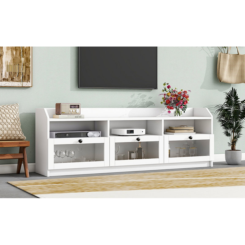 Meuble télé Bayview Chic Elegant, Blanc